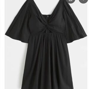 Abercrombie & Fitch Black Cut-Out Pleated Sundress